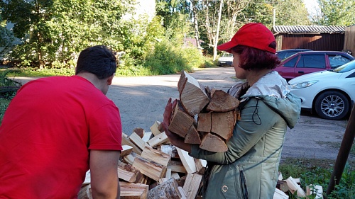 Добровольцы помогли с дровами на зиму погорельцу из Рощинского района | ИА Точка Ньюс