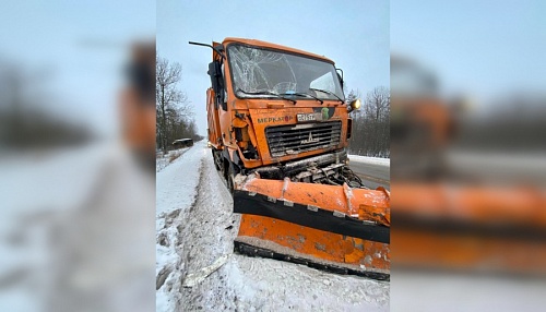 Большегруз протаранил снегоуборочный МАЗ под Ломоносовом | ИА Точка Ньюс
