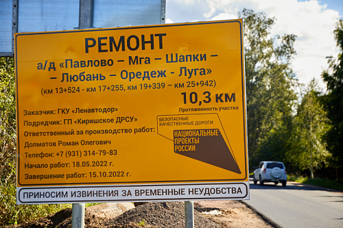 Ремонт десяти километров дороги на Мгу завершили в Ленобласти | ИА Точка Ньюс